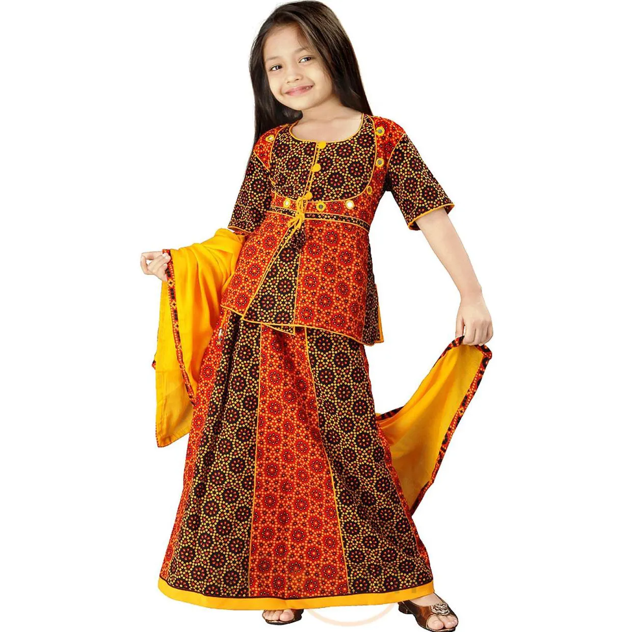 Traditionele Rajasthani Lehenga Choli Voor Baby Meisje, Indian Garba Dans Kostuums Voor Meisjes