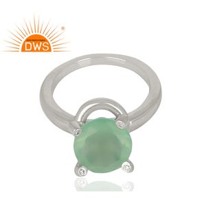 Anillo de plata de primera ley con gema de Calcedonia para mujer, sortija, plata esterlina 925, boda, juego de joyería India - Product Image 2