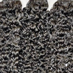 Paquets indiens de trame bouclés ondulés bruts fermeture 5x5 vendeur de cheveux indiens ondulés droits naturels non traités - Product Image 2