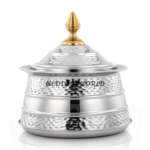 Calentador de alimentos al por mayor de lujo de calidad superior Hotpot de acero inoxidable con tapa dorada cazuela de Metal elegante clásica - Product Image 4