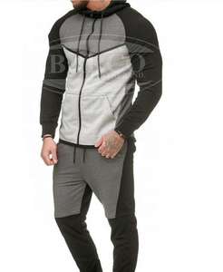 Survêtement en molleton de coton de haute qualité pour hommes de taille XXL à séchage rapide avec fermeture à glissière Logo imprimé personnalisé et étiquette de cou - Product Image 1