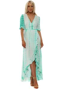 2023 nuevo Kaftan Tie Dye para mujer sin tirantes verano cóctel fiesta playa Maxi con hasta el suelo media manga larga estilo de vacaciones - Product Image 2