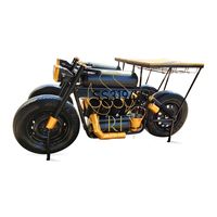 Chariot de bar de style moto industrielle avec porte-vin et porte-verres, en bois massif moderne, SUREN SPACE SS3194, meubles de salon