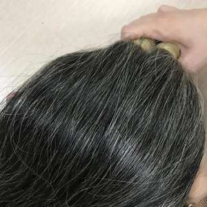 ผมแท้100% ไม่ผ่านกระบวนการผมธรรมชาติสีเทาผมดีสำหรับการฟอกสีขาว - Product Image 6