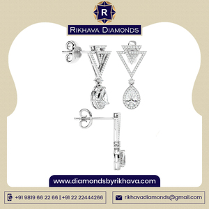 Pendientes solitarios de diamantes naturales brillantes de diseño solitario de oro blanco de 10 quilates para mujer al mejor precio - Product Image 2