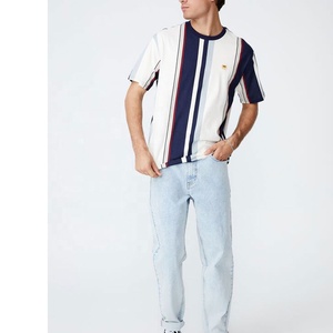 Stripe 20 Color manga corta en blanco EE. UU. Camiseta unisex camiseta personalizada para hombres 100% algodón - Product Image 3