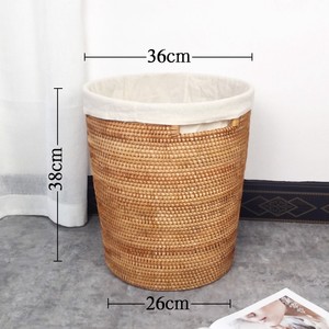 Grand/moyen/petit STANDING seau de rangement intérieur domestique durable de haute qualité poubelle en rotin du Vietnam - Product Image 3
