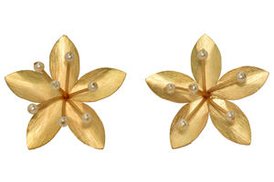 Trending handmade light weight <b>stud</b> hoop Brass <b>Earrings</b> for <b>girls</b> and women - Product Image 2