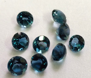 Naturel London Blue Topaz Round cut 1.50,1.75, 2,2.50, 3 ,4 ,5 ,6 ,7 ,8mm À Facettes-Lâche Londres Bleu Topaze Ronde - Product Image 2
