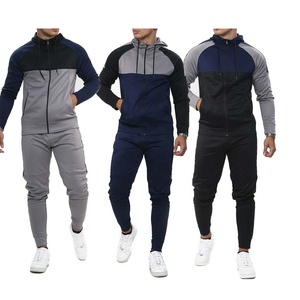 Vêtements de sport pour hommes, sweat-shirt d'hiver pour la course à pied, le fitness en plein air, en coton molletonné, fermeture éclair, coupe slim, pantalon de jogging pour la salle de sport - Product Image 1