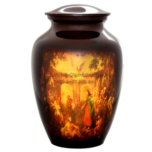 Brass Holy Image Enameled urn - CRU-1045 - Product Image 2