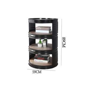 Óleo Drun-mesa de centro de madera sólida, Marco superior de hierro, Vintage, Rectangular, Industrial, Loft para Bar y Hotel - Product Image 4