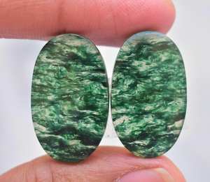 Lot de pierres précieuses Aventurine naturelles, 2 pièces, Cabochon Bio Aventurine, vrac, pour boucles d'oreilles - Product Image 3