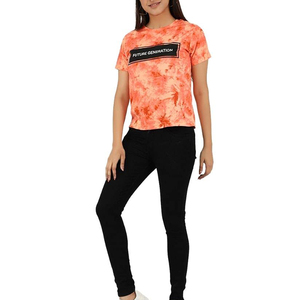 Camiseta de algodón con sublimación personalizada para mujer, ropa cómoda de gran tamaño, nuevo diseño - Product Image 5