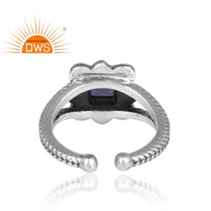 Newly Arrived Natural Iolite Gemstone <b>Ring</b> <b>Indian</b> Antique Sterling Silver 925 <b>Ring</b> Jewelry Wholesale - Product Image 4