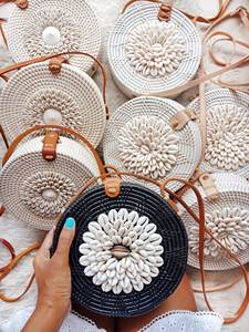 Handmade Bali Rattan <b>Bags</b> Round - Rattan Cfaft - Rattasummer Crossbody <b>Bag</b> - Product Image 5