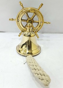 Wall Hanging Bell Brass Polished Dinner Tip Indoor/Outdoor Nautical Bells Mounting Hardware Bracket Ship Boat Maritime Decor - Product Image 6