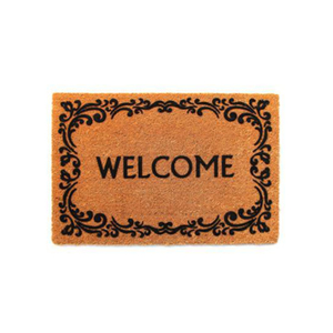 Paillasson en fibre de coco personnalisé naturel adulte salle à manger Rectangle en peluche prix de gros Commercial moderne bienvenue nouvel an floqué - Product Image 1