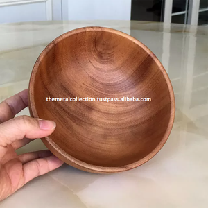 Tazón de servicio impresionante para el hogar, Hotel, restaurante, servicio de vajilla para frutas, tazón de madera de Color marrón, tazón redondo para ensalada y plato - Product Image 3