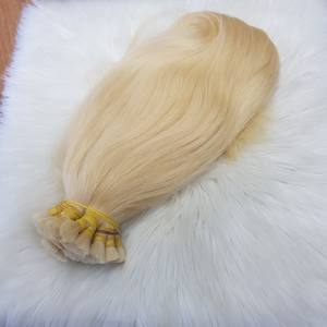 Extensions de cheveux humains vierges Remy de qualité supérieure, lisses, blond pur, origine Vietnamienne, en vrac, 8-30 pouces, 100g, double trame tissée à la machine - Product Image 5
