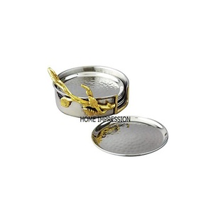 Chapado en oro brillante martillado textura indio hecho a mano diseñador de lujo moderno Metal servilleteros antiguos Metal servilleteros - Product Image 2