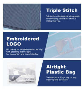 กางเกงขาสั้นชายหาดผ้ายืด4ทางสีฟ้าระบายเหงื่อได้ดีสำหรับการใช้งาน - Product Image 5