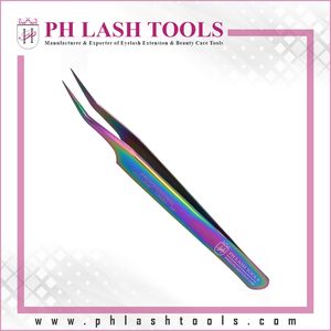 Pincettes multicolores pour Extension de cils en acier inoxydable, pinces à épiler pour volume et isolation de 12mm à 35 degrés, possibilité d'étiquette privée - Product Image 3