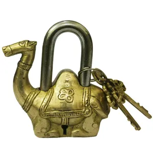 Indian Supplier Antique Brass Camel Locks Wholesale Vintage Brass Padlock and keys suppliers India