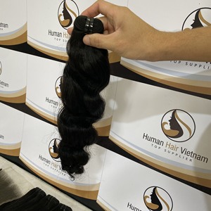 Máquina de doble trama de onda corporal, cabello natural, no químico, color 1B, cutícula, alineación, 8-34 pulgadas - Product Image 2