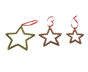 Ensemble de 3 décorations de Noël en métal, nouveau design, étoiles suspendues de haute qualité, design à pois, étoiles en métal - Product Image 1