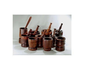 Ensemble de mortier et de pilon en bois rond avec base en bois purée d'épices à l'ail de petite taille pour l'emballage de boîte à sel - Product Image 2