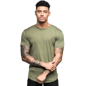 T-shirts à col montant en coton stretch pour hommes T-shirt de luxe en coton spandex - Product Image 4