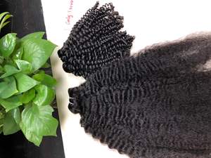 Extensions de cheveux naturels Remy ondulés — queen beauty,, Double trame fabriquée à la Machine, de haute qualité, pour hommes et femmes, vente en gros - Product Image 4