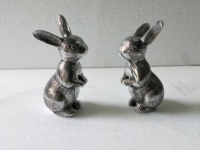 Figurine en métal aluminium poli en forme de lapin AE Design américain Décoration intérieure Table Top Animal Theme Candle Holder India