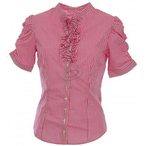 Chemise traditionnelle bavaroise pour homme, en coton à carreaux, manches longues, chemise d'Oktoberfest - Product Image 1