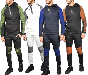 Chándal de poliéster para hombre, prenda inferior ajustada con cremallera y Panel de Rib, hecha en paquistaní - Product Image 1