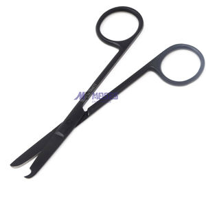 Tijeras de costura de 4,5 ", delicadas, con gancho de extracción de sutura, color negro - Product Image 6