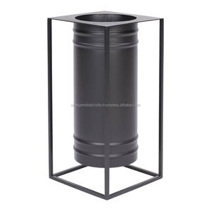 Antique Black Metal Umbrella Stand New Design Iron Handicraft Technique for Office & Home Storage Durable Steel Material - Product Image 1