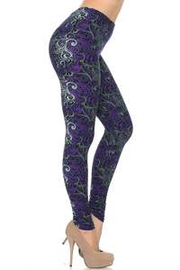New Customized Logo Women Fitness Wear Purple Hypnotic Swirl Leggings - Product Image 5