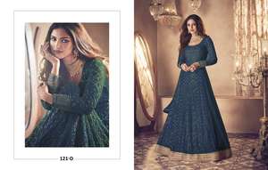 Fausse Georgette de haute qualité avec fil à broder, manches supplémentaires et neopelle fonctionne avec un fond fantaisie et dupatta - Product Image 6