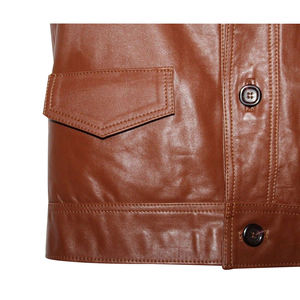 เสื้อกั๊กนักขี่มอเตอร์ไซค์ของผู้ชายเสื้อกั๊กทางการผ้ายีนส์ไซส์ใหญ่หนังแท้สำหรับฤดูหนาวทำตามสั่ง - Product Image 3