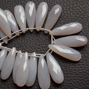 ต่างหูพลอยเม็ดเหลี่ยมเพชรพลอยสีเทา30X10MM คู่ลูกปัดหลวมสำหรับทำเครื่องประดับจากวัสดุขายส่ง - Product Image 5