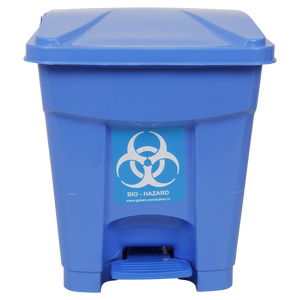 Blue Rectangular Plastic Bio-Hazard Waste Bin with Foot Pedal for Medical use - Product Image 1