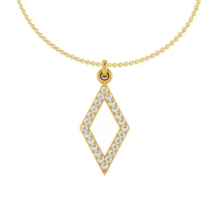 实心18k黄金天然钻石吊坠链项链黄金钻石新最新设计吊坠礼品精品珠宝制造商