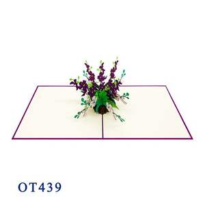 Mejor precio orquídea 3D Pop up tarjeta arte hecho a mano Vietnam papel artesanía impresión Offset para regalos de Acción de Gracias y artesanías - Product Image 1