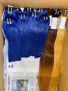 Machine de qualité supérieure en double trame 2023 100% cheveux humains couleur bleue vietnamienne 100% perruque de cheveux humains - Product Image 3