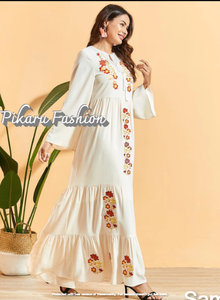 Robes brodées d'ukraine de styliste pour femmes, robe décontractée à manches longues avec pompon - Product Image 6