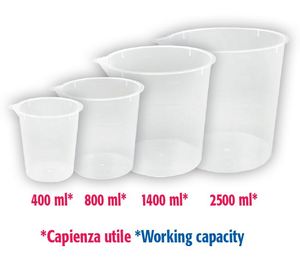 DISPOSABLE PLASTIC CUPS - CARAFE - GRADUATED MEASURING JUGS - PAINT MIXING - MADE IN ITALY