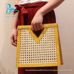 Bolso de mano de mimbre para mujer, pochette de caña de alta calidad, elegante - Product Image 2