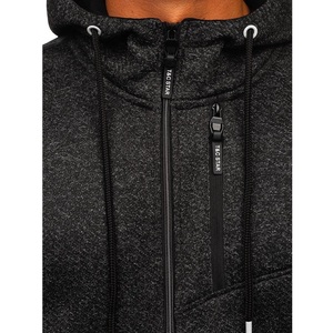 Vêtements de sport de luxe en gros, sweat à capuche en polaire écologique à fermeture éclair, designs unis surdimensionnés personnalisés, mode d'hiver, pas cher - Product Image 3